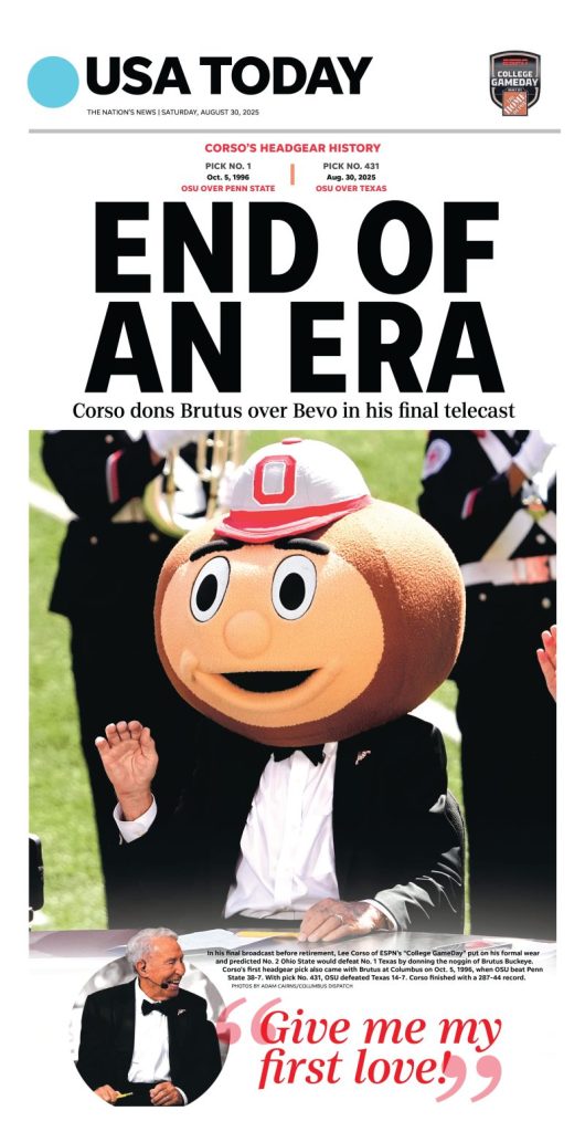 Celebrate Lee Corso with our farewell page print and commemorative book